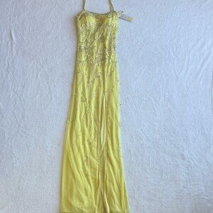 Elegant Yellow Evening Dress